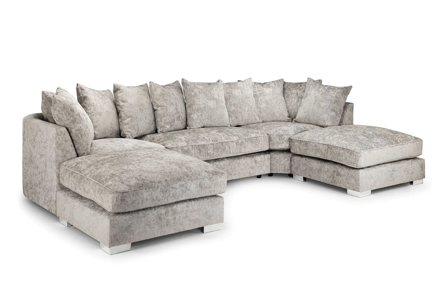 The Olivia U-Shape Sofa In Truffle Scatter-back Model