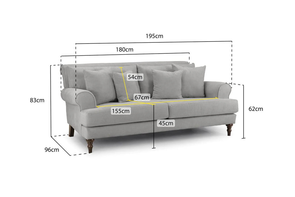 Summer 3 Seater Sofa In Grey