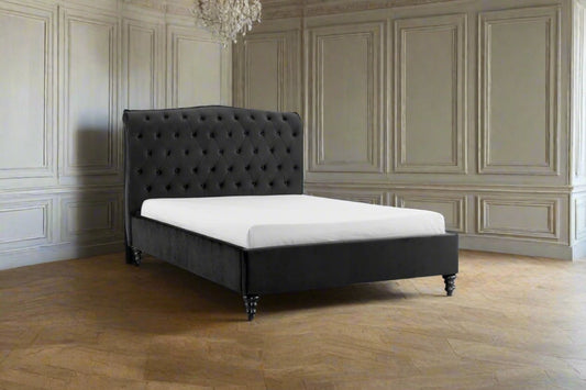 black velvet kingsize bed classical style heritage home uk