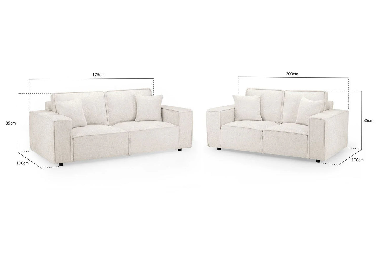 Mary Sofa Set In Cream