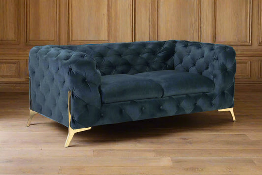chelsea chesterfield modern sofa deep ocean blue 2 seater heritage home uk