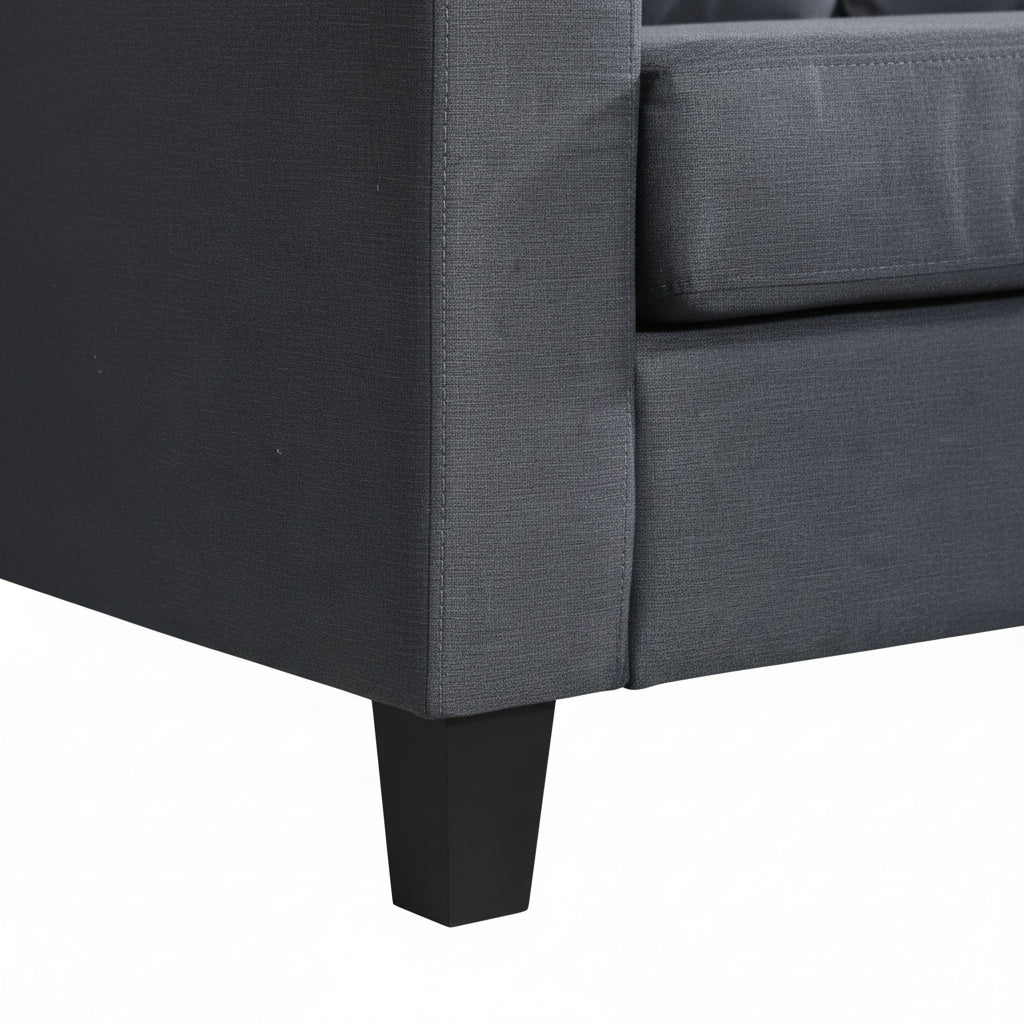 Dark Grey Fabric Universal Corner Sofa