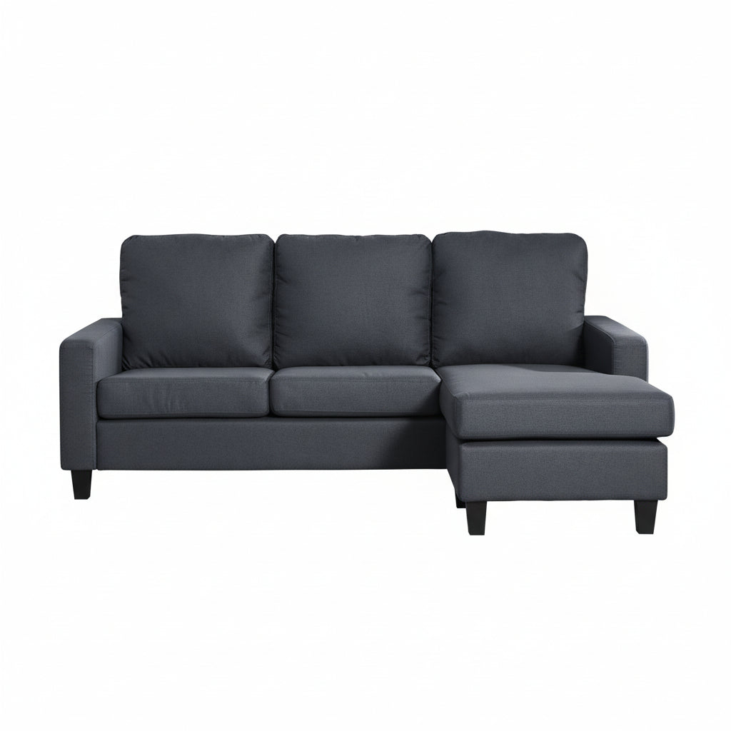 Dark Grey Fabric Universal Corner Sofa
