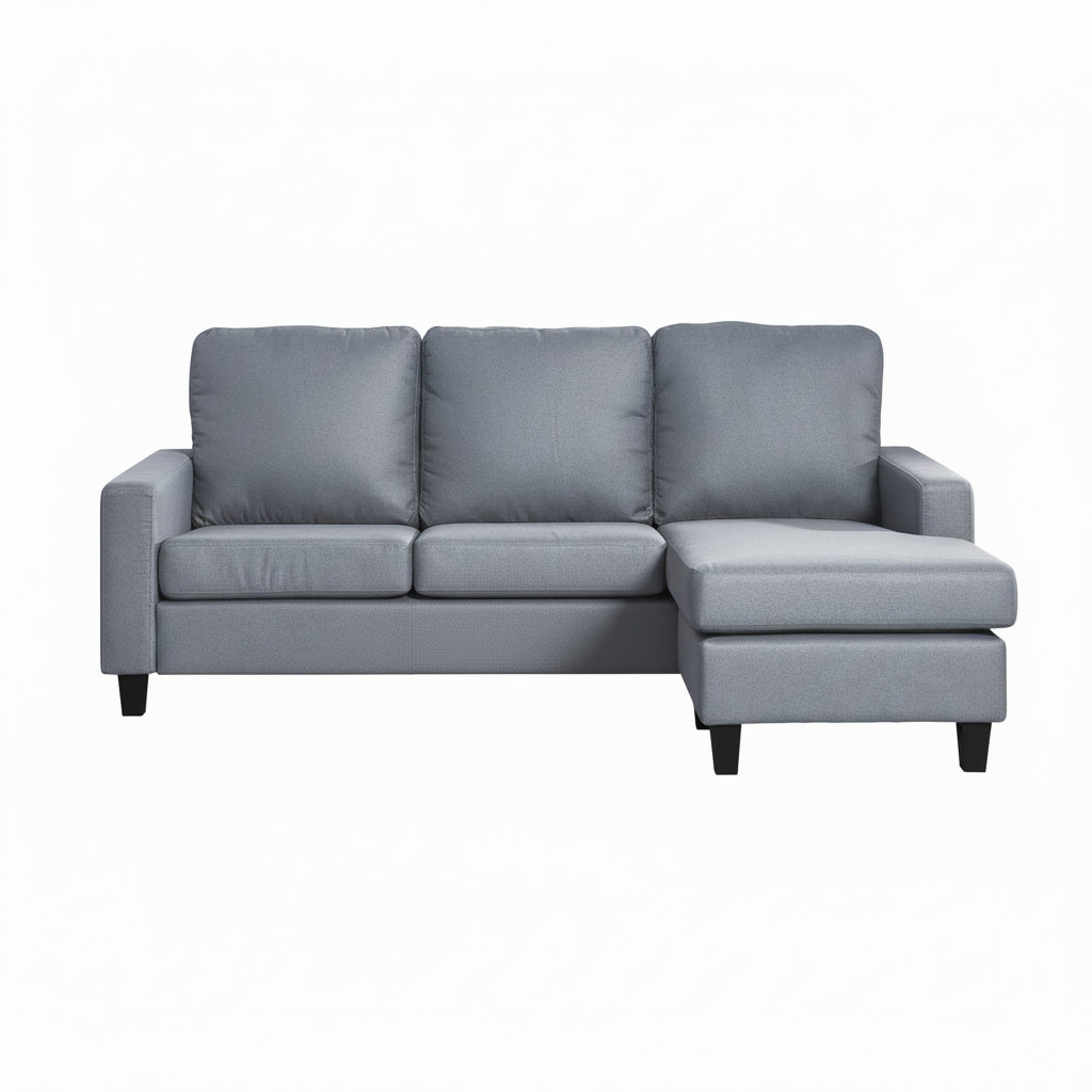 Light Grey Fabric Universal Corner Sofa