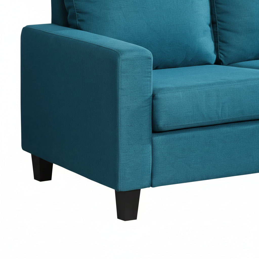 Teal Fabric Universal Corner Sofa