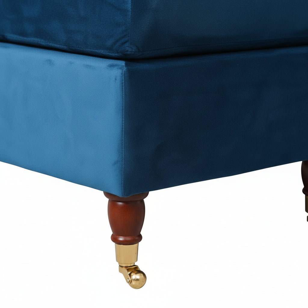 Blue Velvet Universal Corner Sofa
