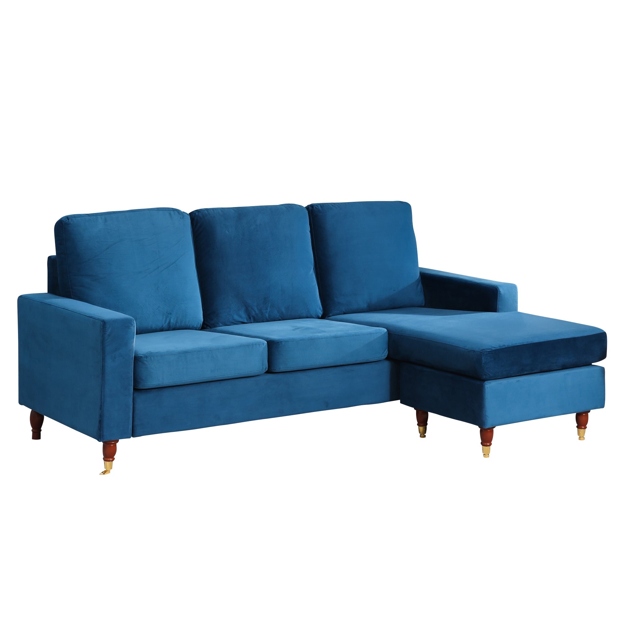 Blue Velvet Universal Corner Sofa