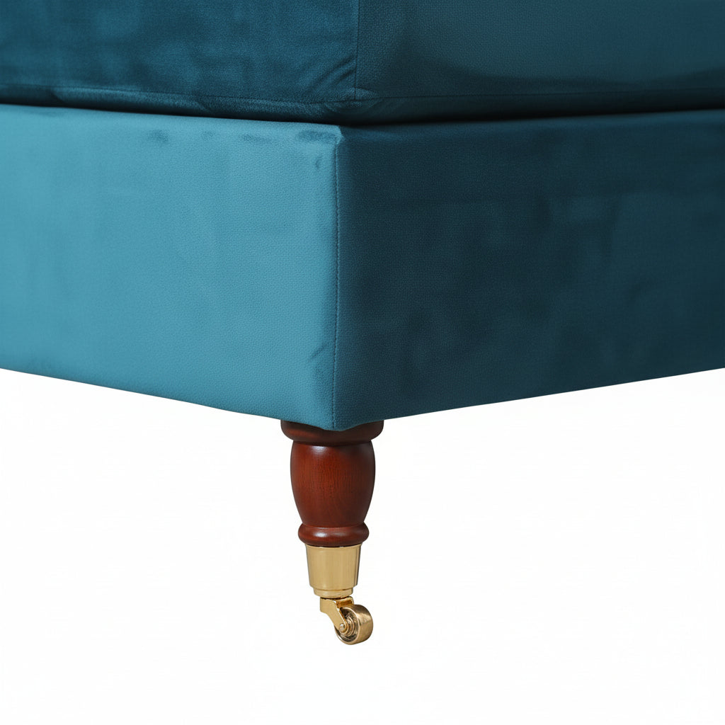 Teal Velvet Universal Corner Sofa