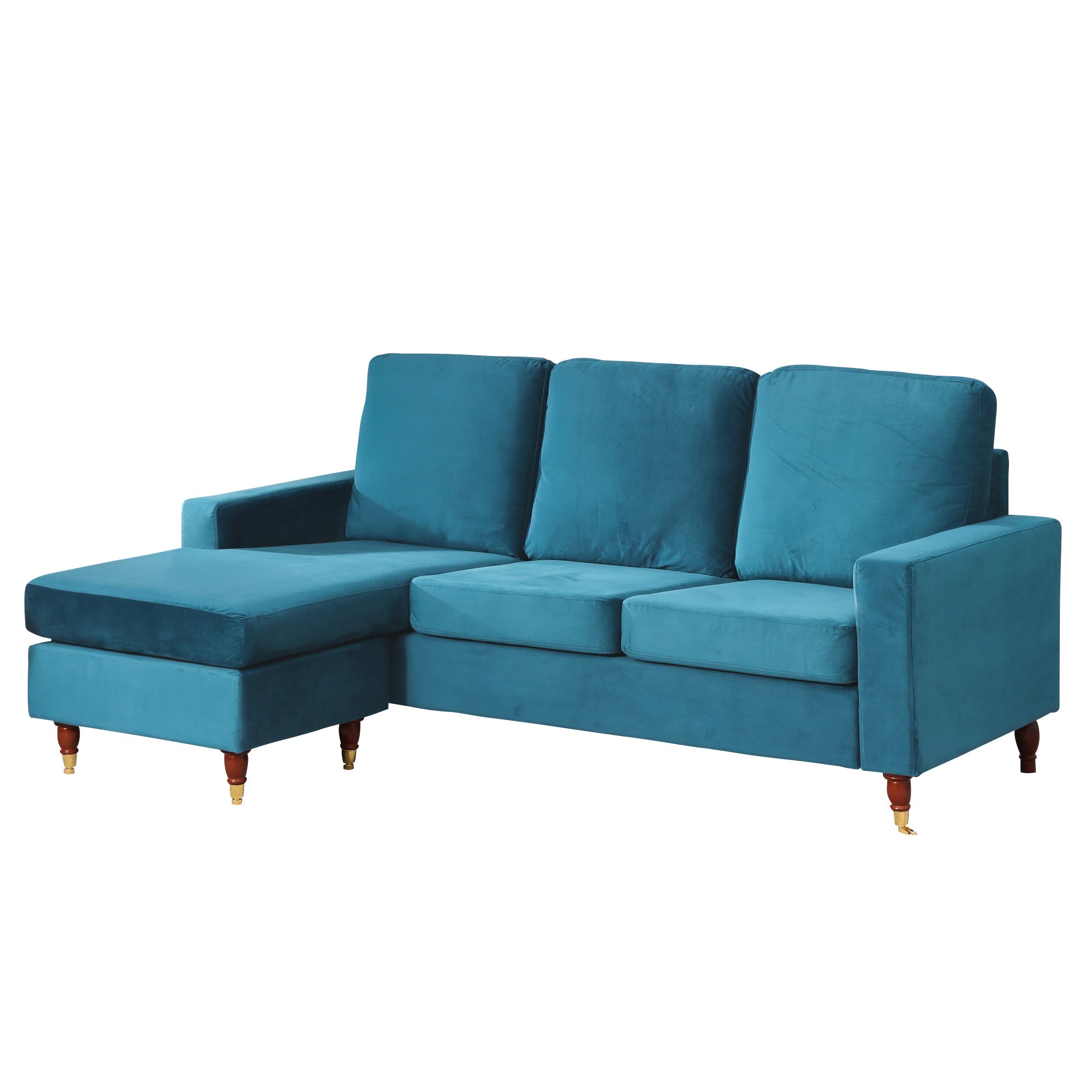 Teal Velvet Universal Corner Sofa