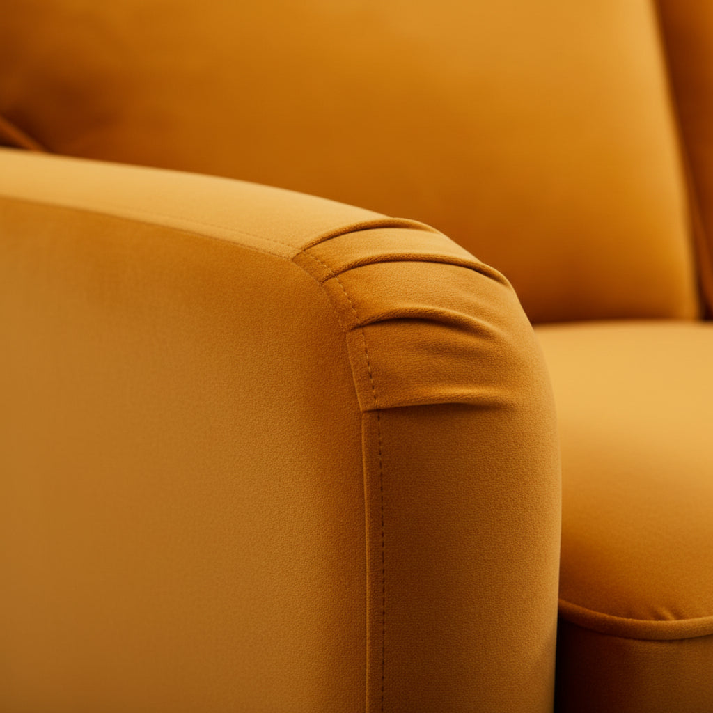 Olivia 3 Seater Sofa in Burnt Orange Velvet by Harry Christian Home