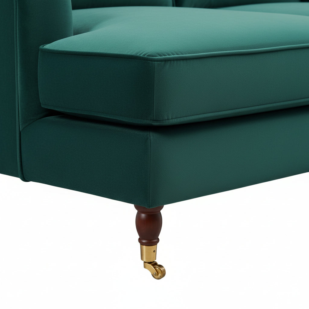 Olivia 3 Seater Sofa in Forest Green Velvet by Harry Christian Home