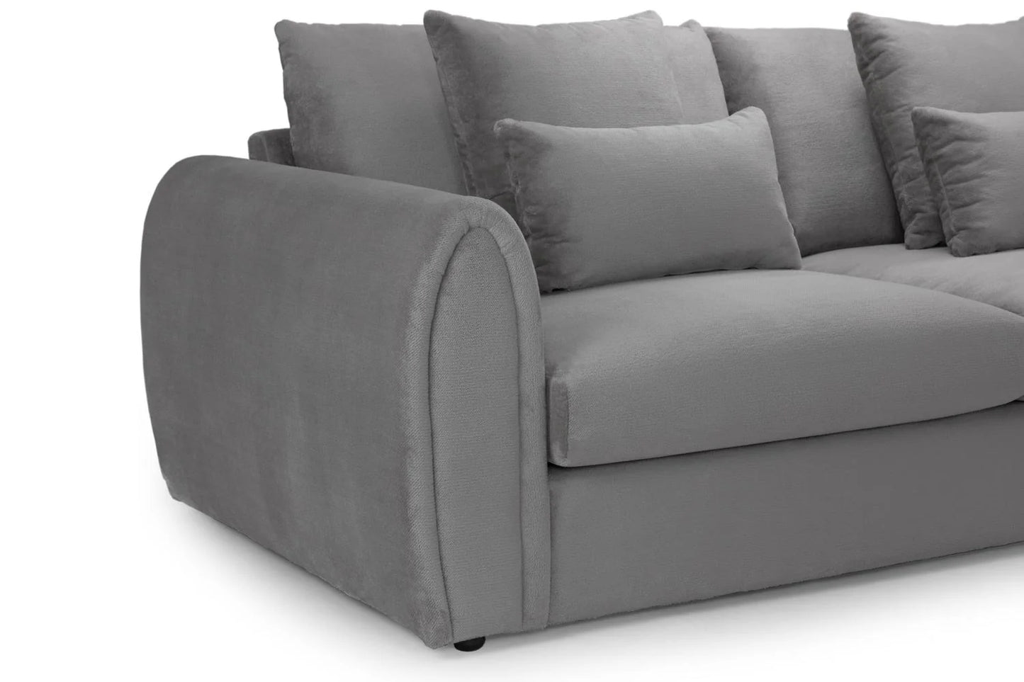 Mirabel Left Hand Facing Corner Sofa In Grey Velvet