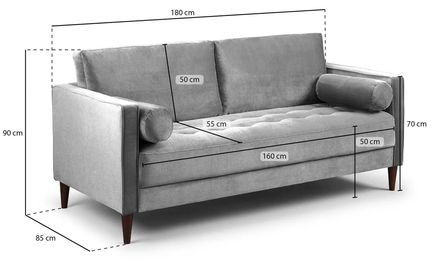 The Ritz Sofa Range Grey Plush 3+2 Set