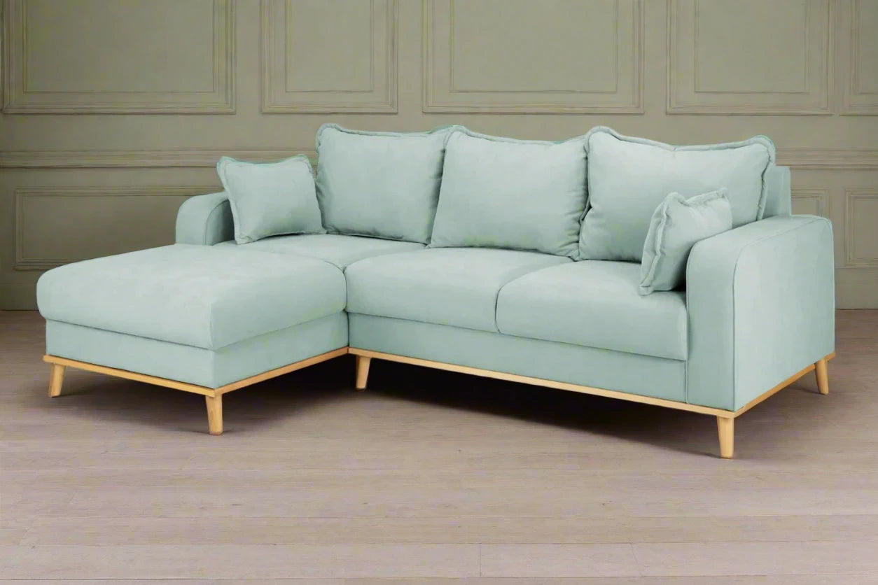 duck egg blue left hand facing corner sofa heritage home uk