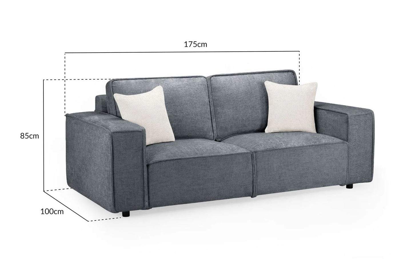 Mary 3 Seater Sofa In Slate