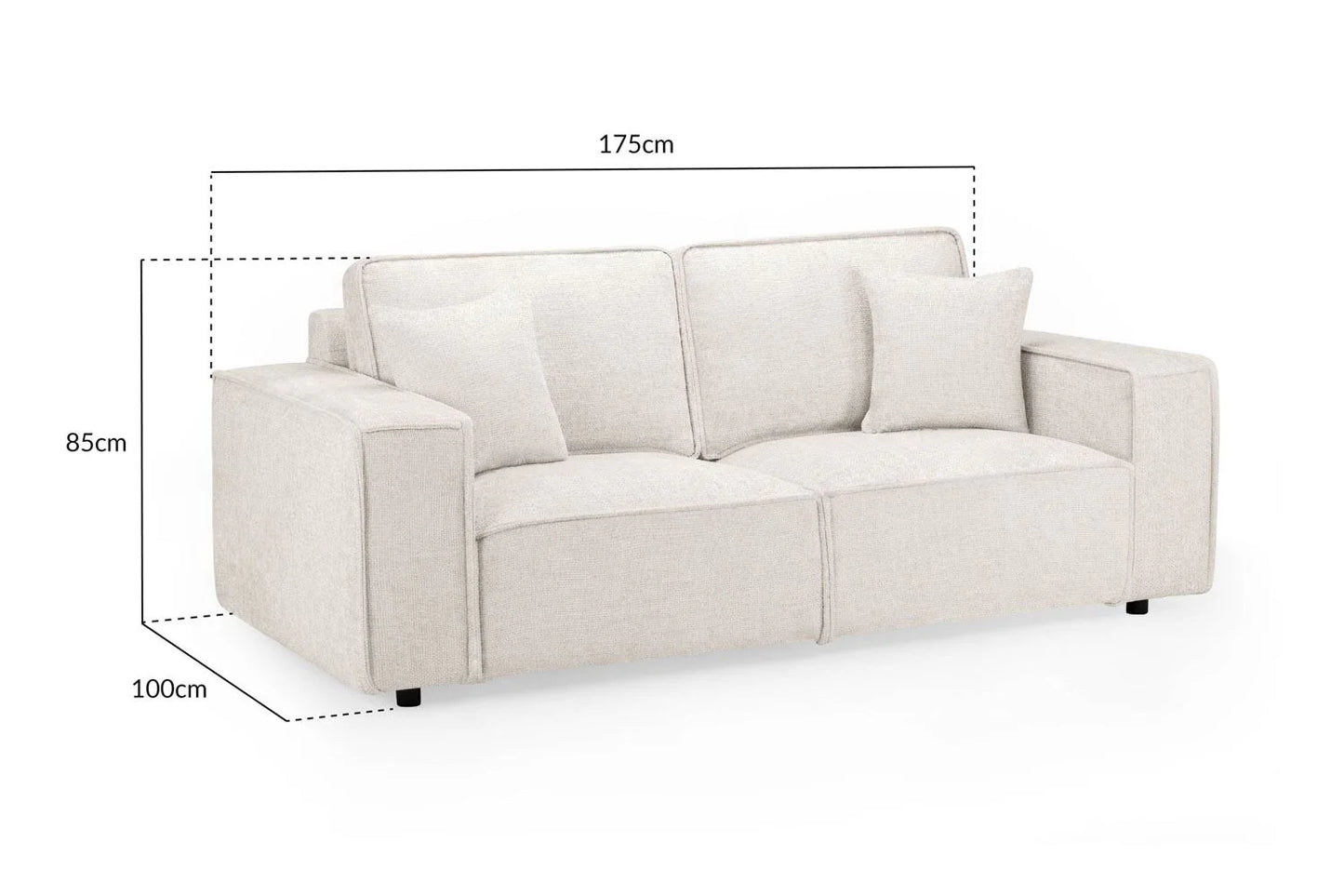 Mary 3 Seater Sofa In Cream