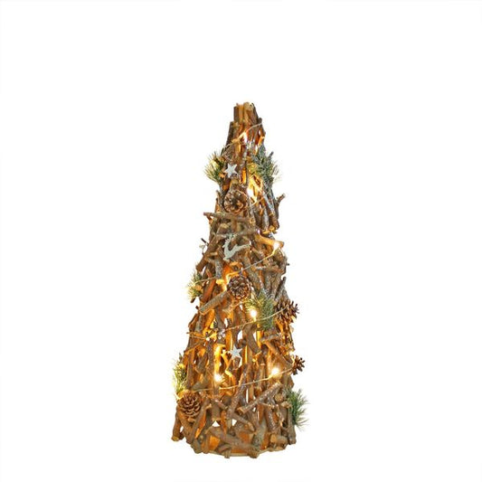 80cm Wooden Decorative Christmas Twig Tree with Lights