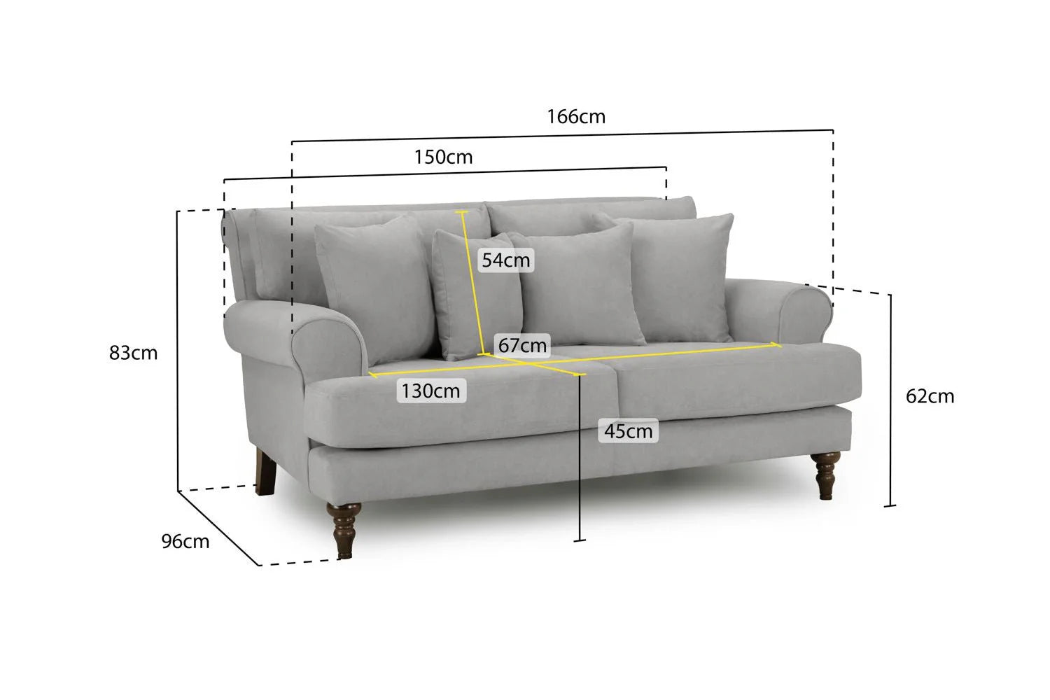 The Sandringham 2 Seater Sofa In Grey