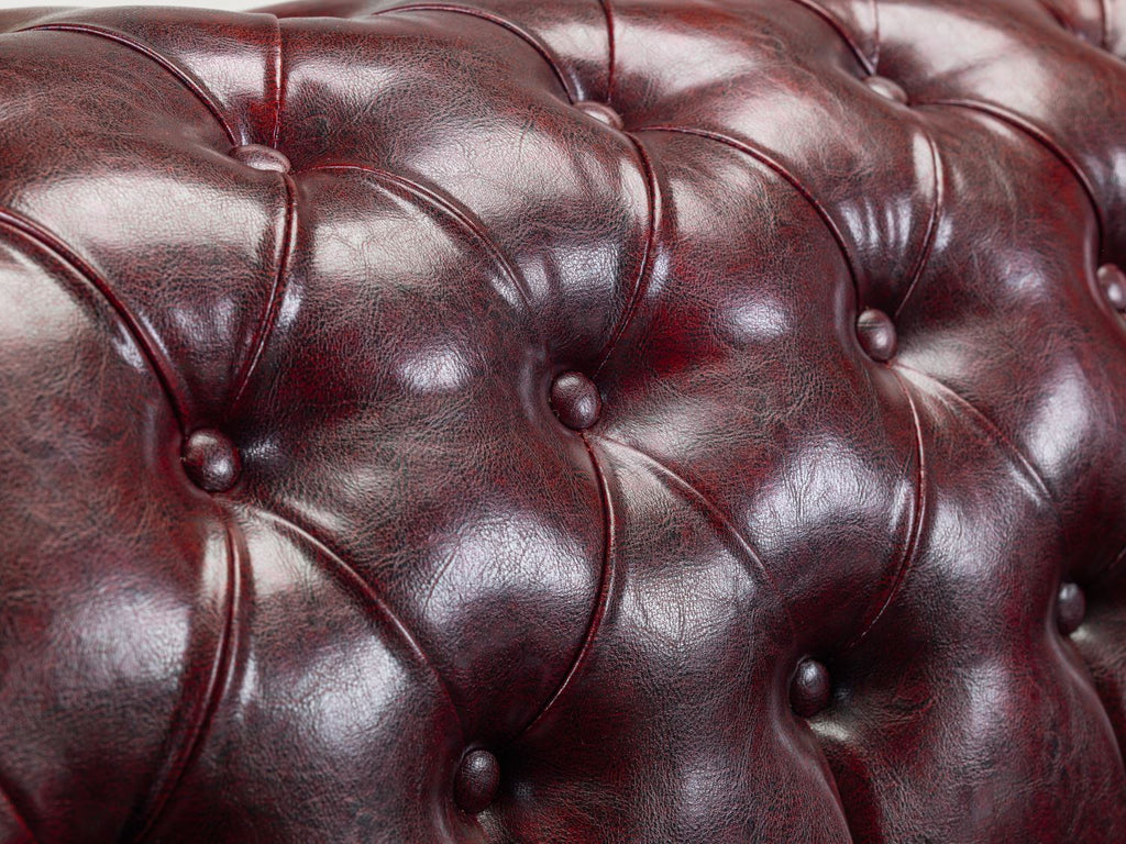 The Lancaster 2 Seater Chesterfield Sofa In Oxblood Red Leather