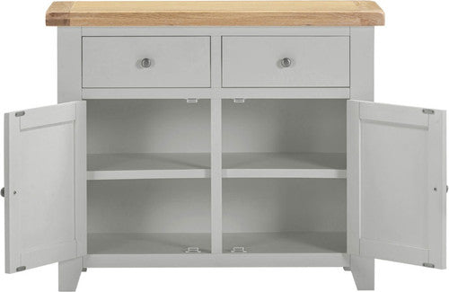 Windsor 2 Door 2 Drawer Sideboard - Pebble Grey/Oak