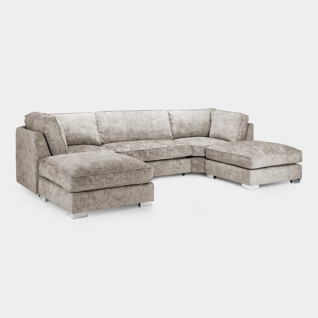 The Olivia U-Shape Sofa In Truffle Full-back Model