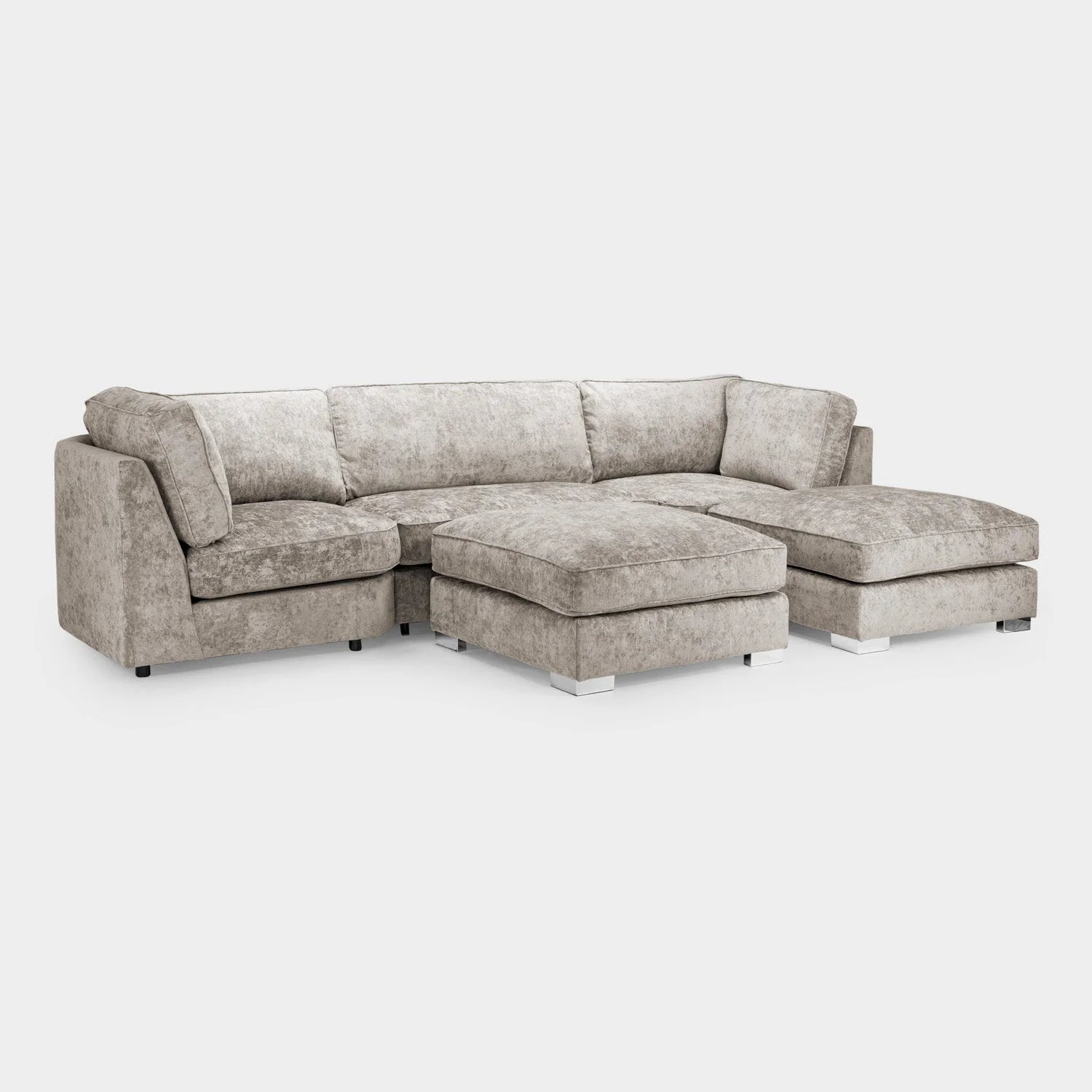 The Olivia U-Shape Sofa In Truffle Full-back Model