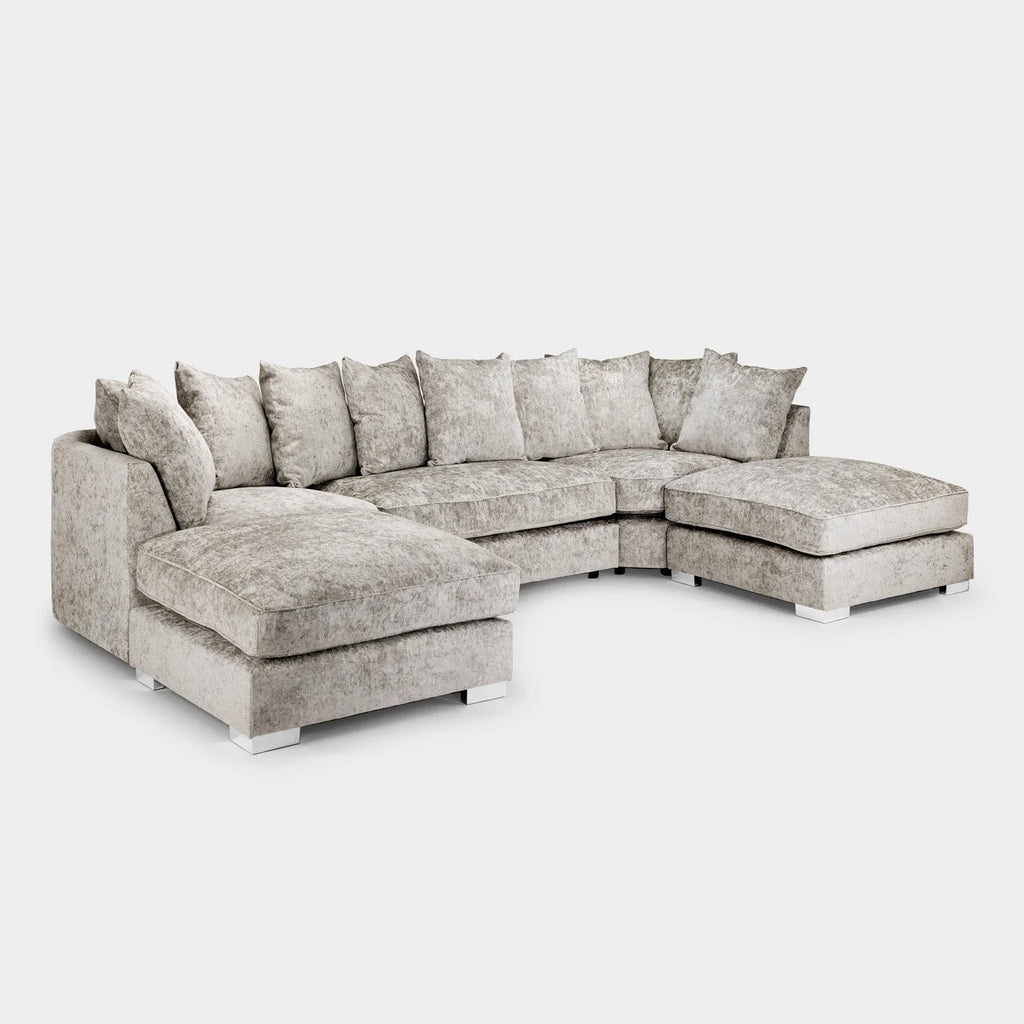 The Olivia U-Shape Sofa In Truffle Scatter-back Model