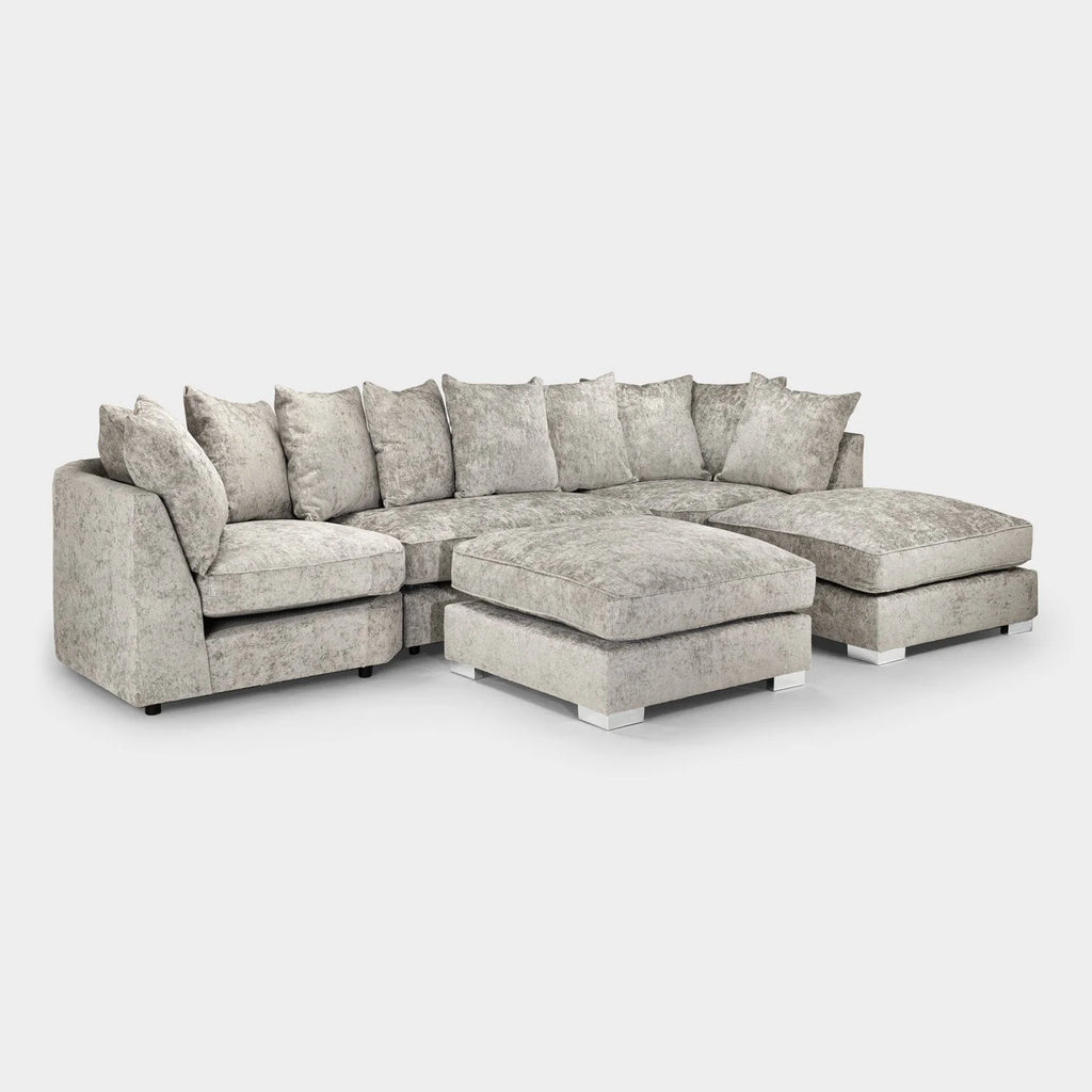 The Olivia U-Shape Sofa In Truffle Scatter-back Model