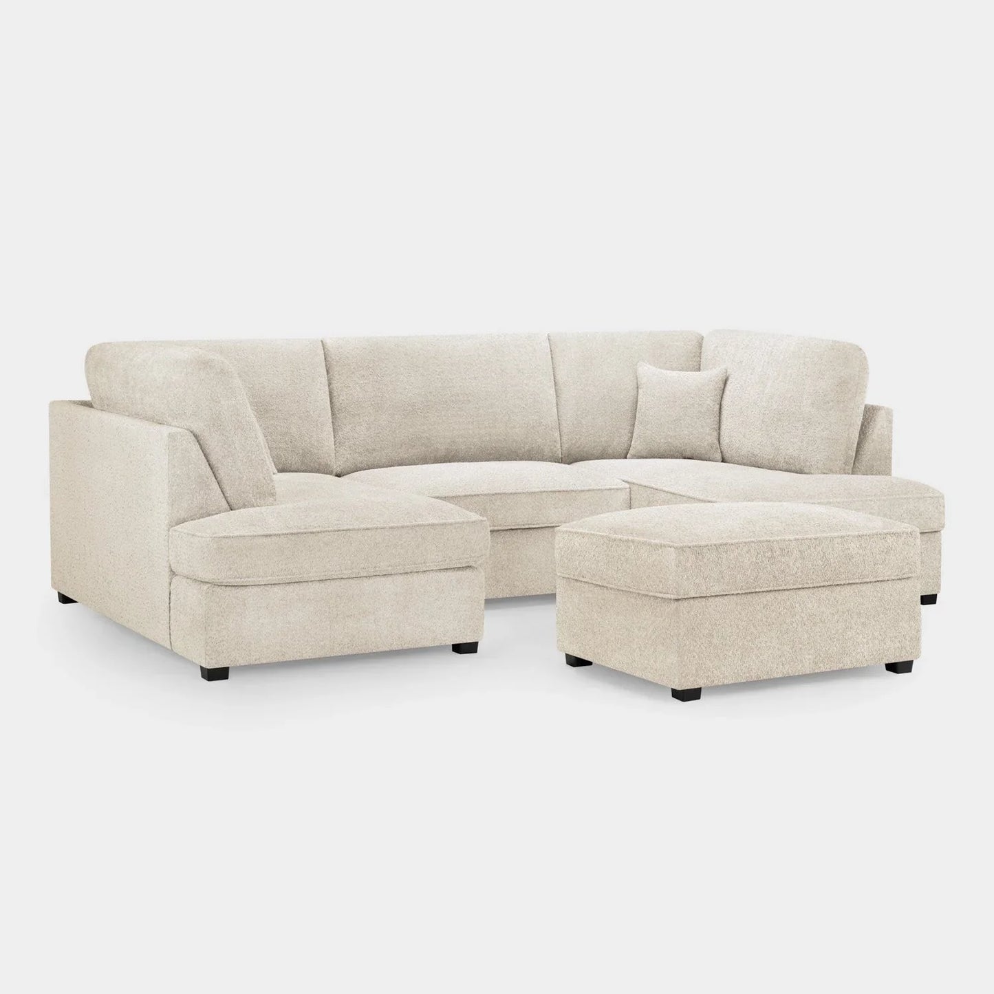 Valencia Cinema U-Shape Sofa In Boucle Beige