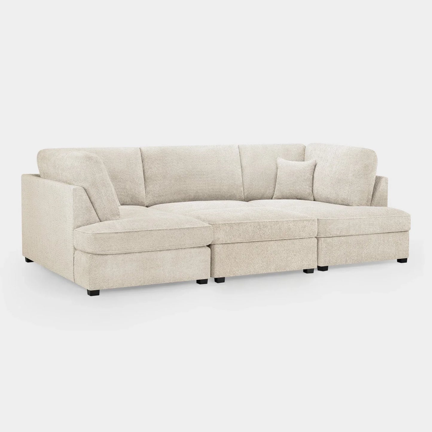 Valencia Cinema U-Shape Sofa In Boucle Beige