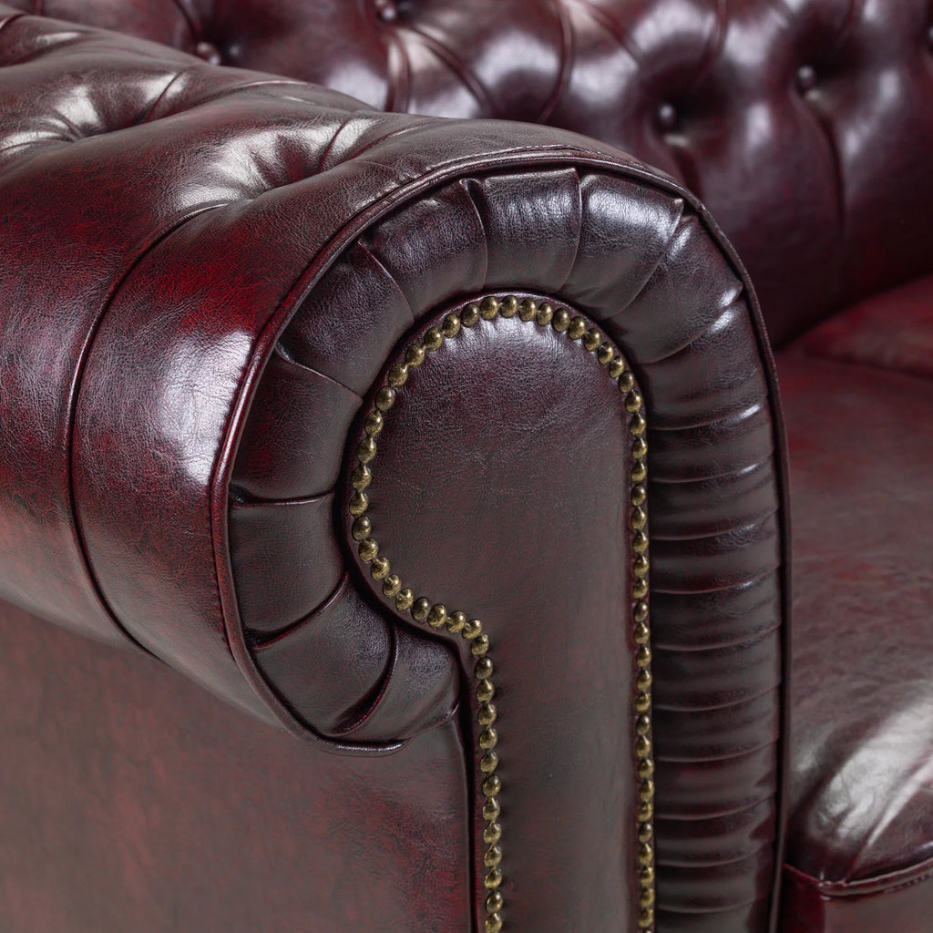 The Lancaster Large Corner Chesterfield In Oxblood Red Leather