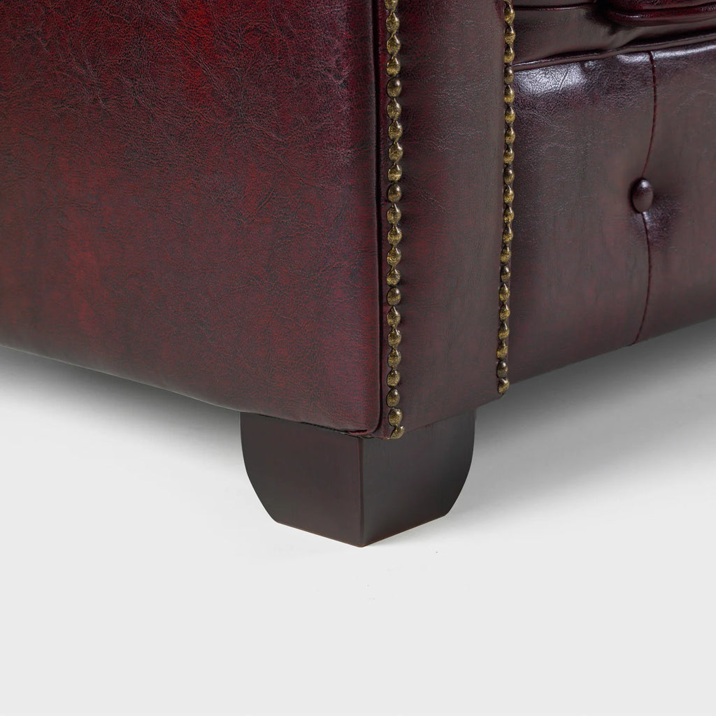 The Lancaster Large Corner Chesterfield In Oxblood Red Leather
