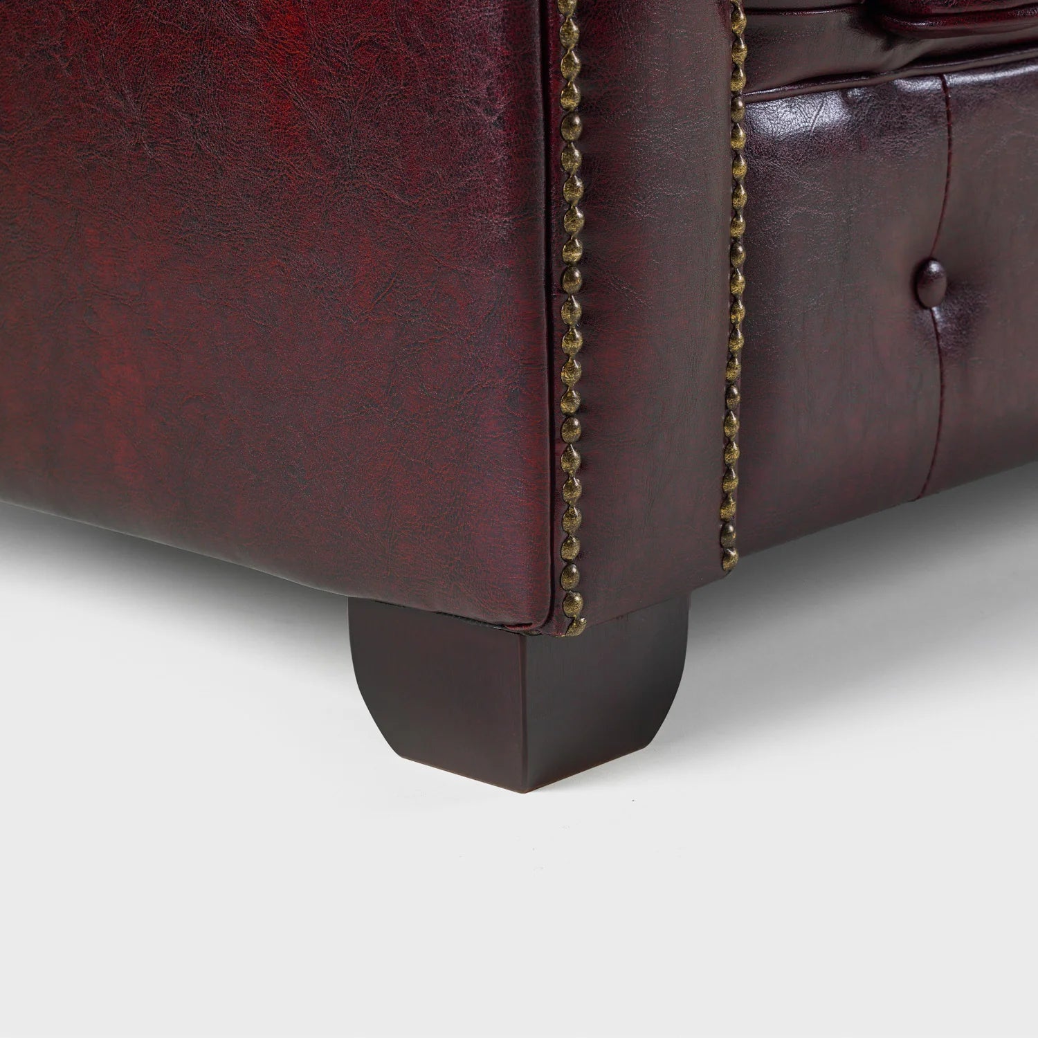 The Lancaster Large Corner Chesterfield In Oxblood Red Leather