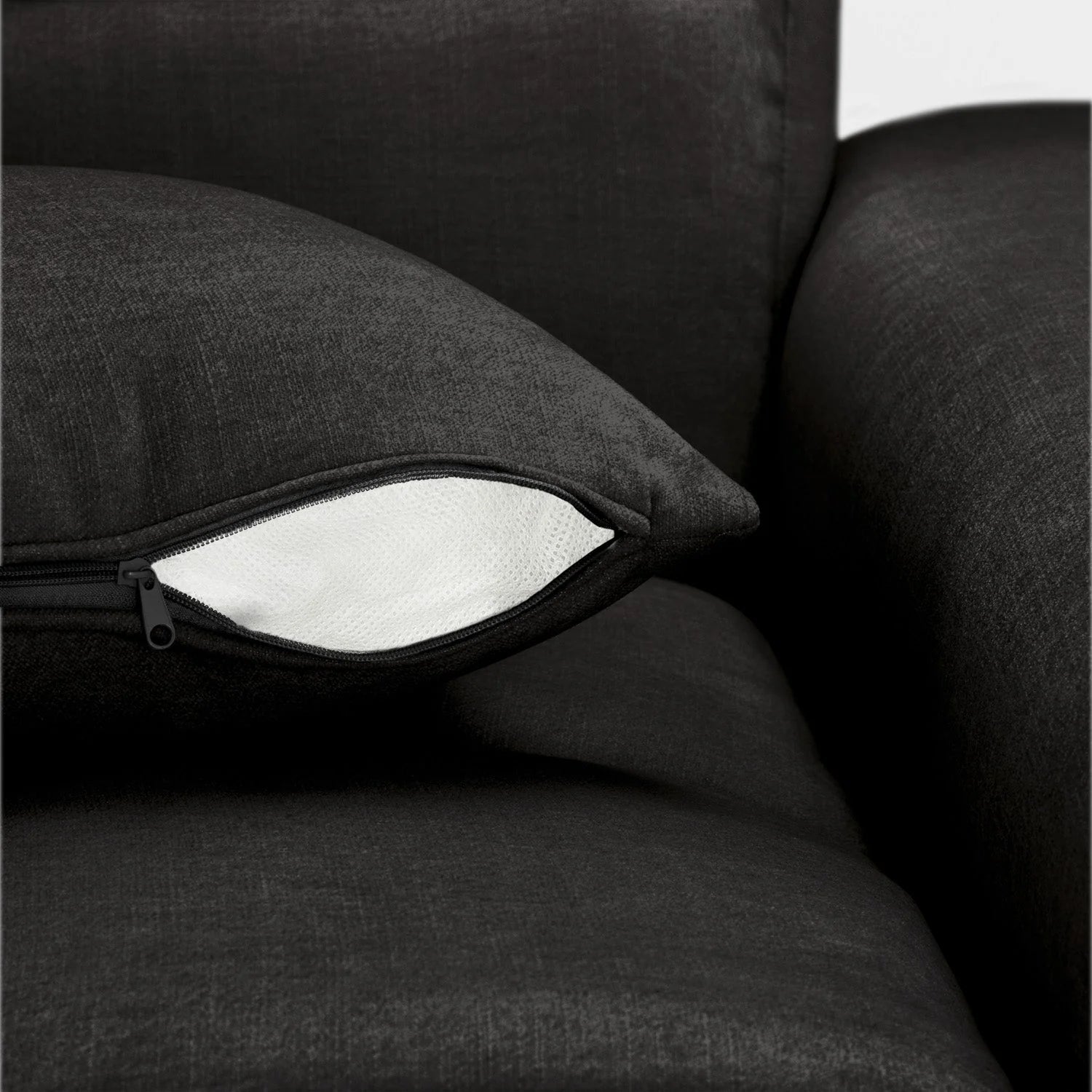 The Wiltshire Statement Left Hand Corner Sofa In Black
