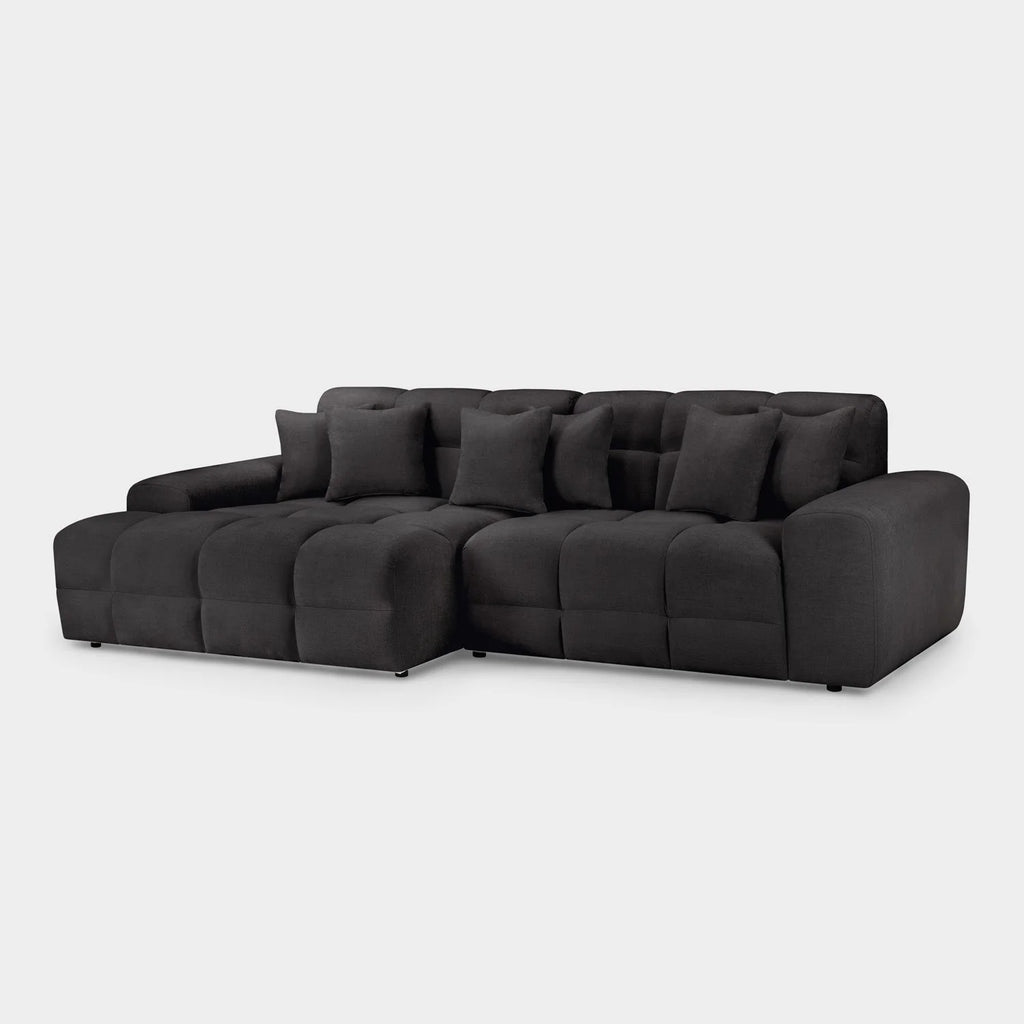 The Wiltshire Statement Left Hand Corner Sofa In Black