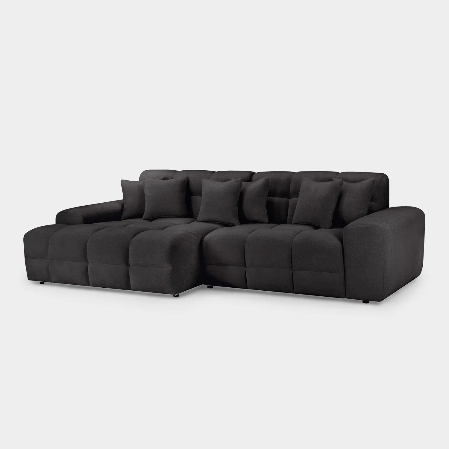 The Wiltshire Statement Left Hand Corner Sofa In Black