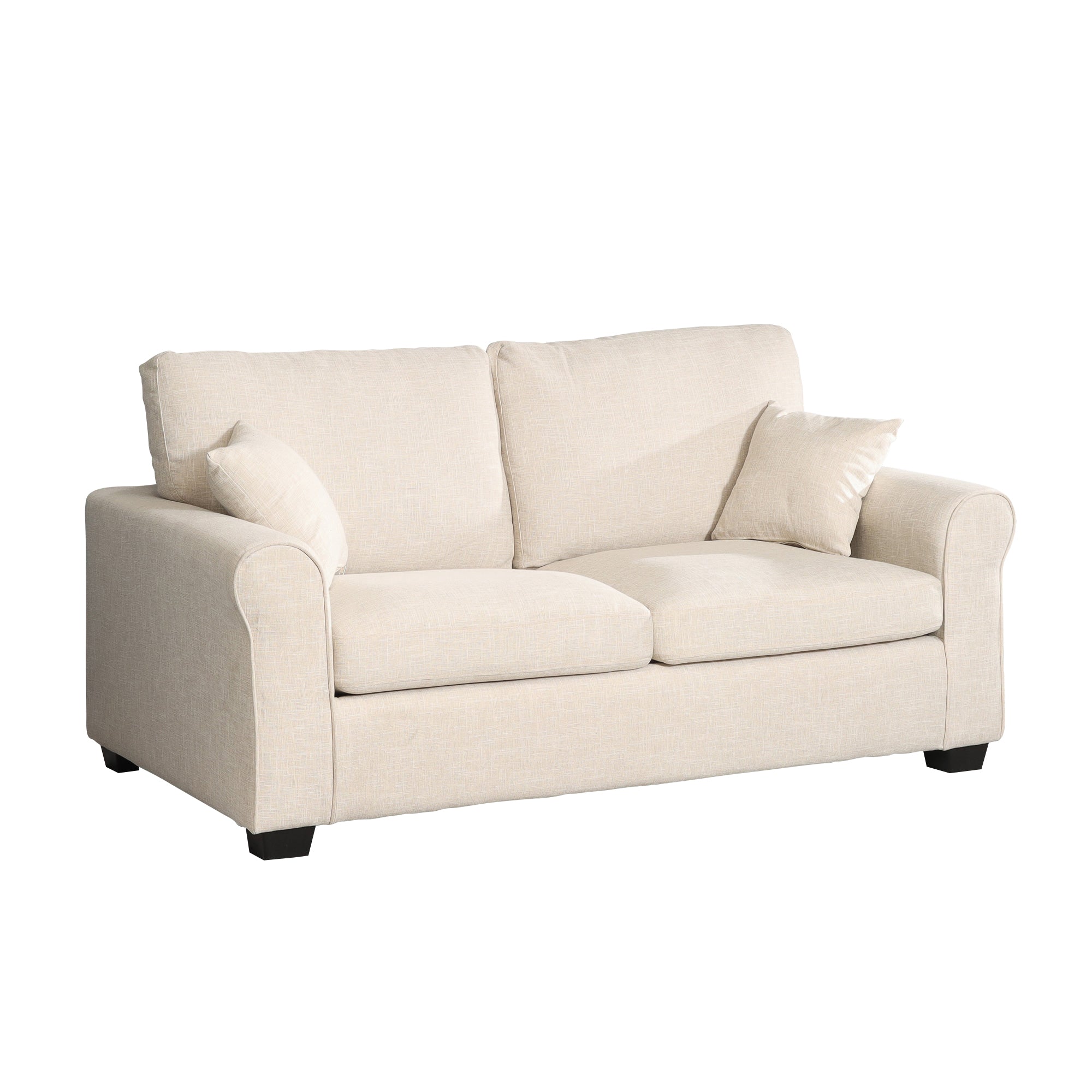 Beige Fabric 2 Seater Sofabed