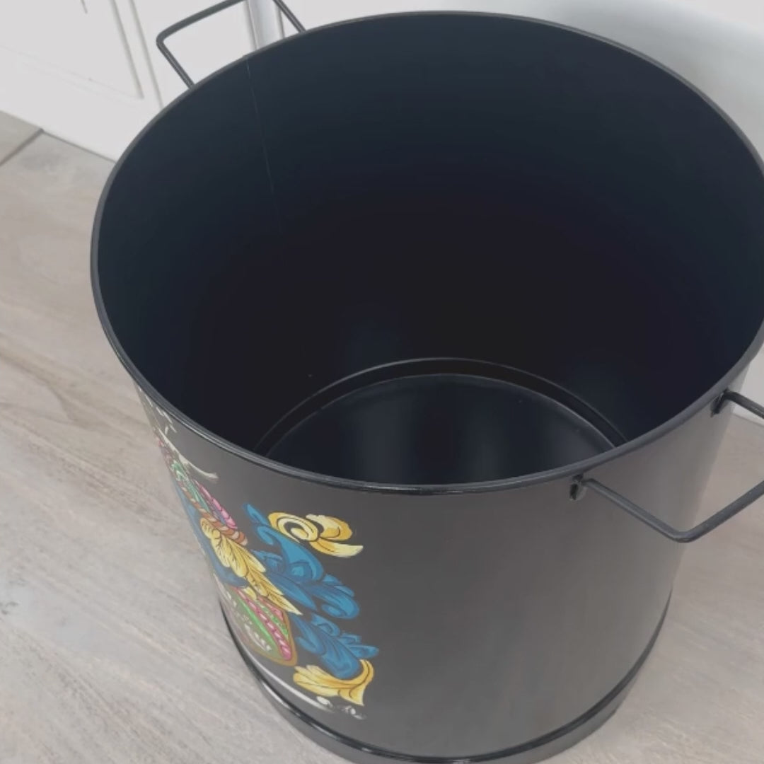 Black Painted Large Iron Heavy Duty Log Bucket