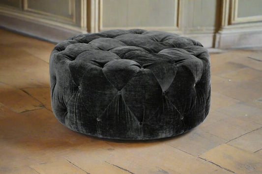slate button-tufted footstool heritage home uk